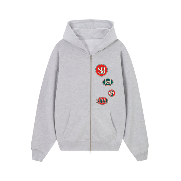 Hoodie cremallera parches SHKR