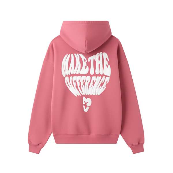Hoodie Make the Difference Rosa