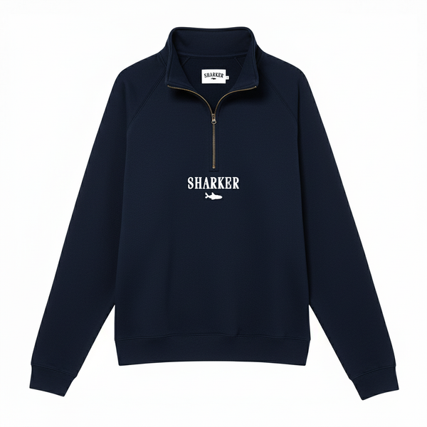 Sudadera Half zip BASIC AZUL MARINO