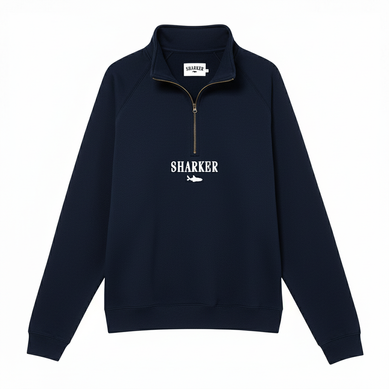 Sudadera Half zip BASIC AZUL MARINO