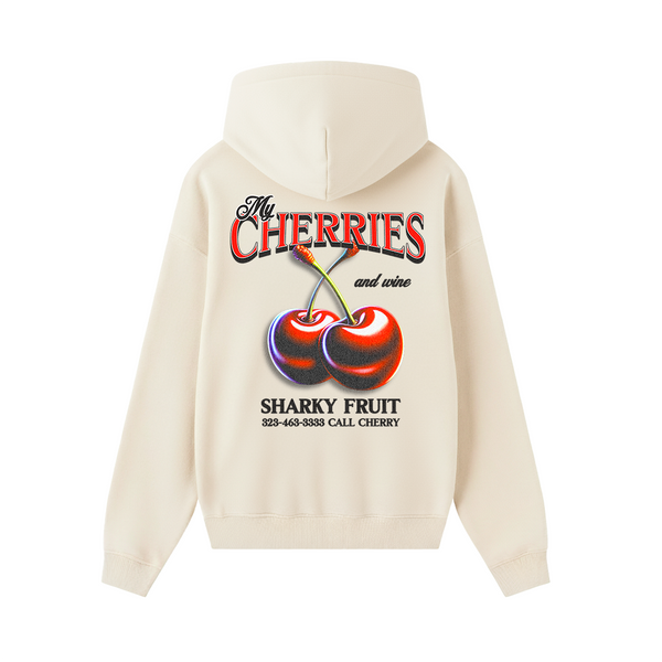 Hoodie Cherries Beige
