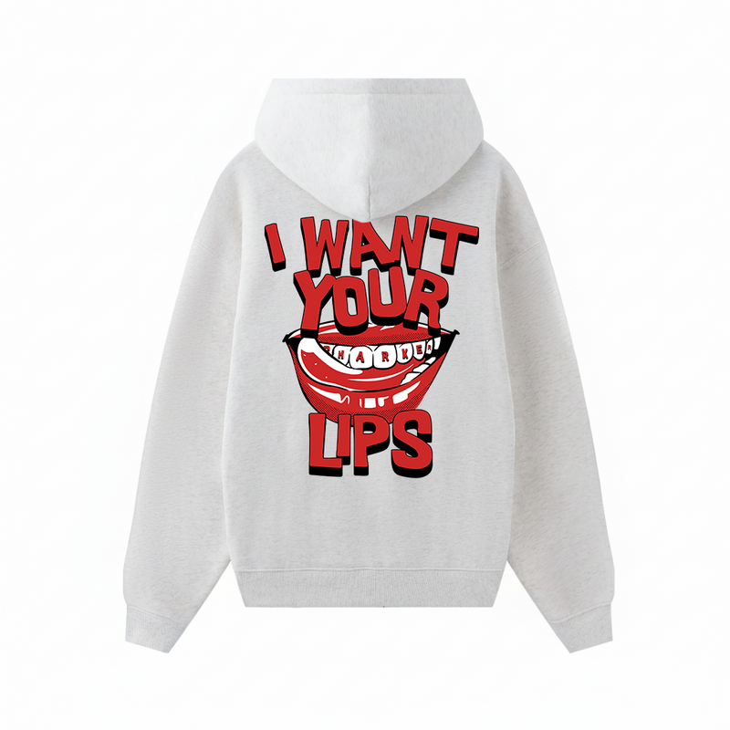 Hoodie Lips Gris