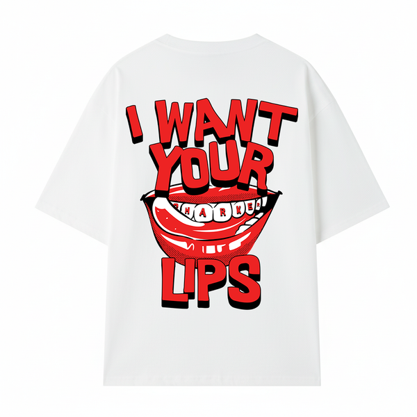 Camiseta Lips blanca