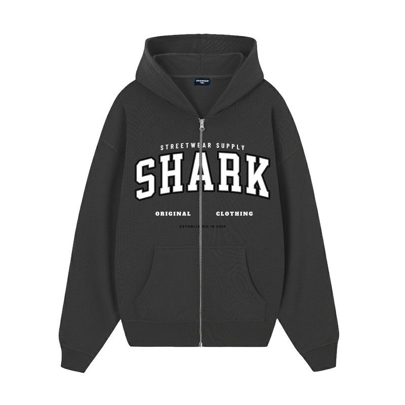 Hoodie Cremallera SHARK GRIS