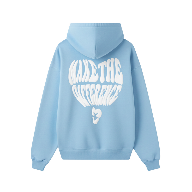 Hoodie Make the Difference azul bebe