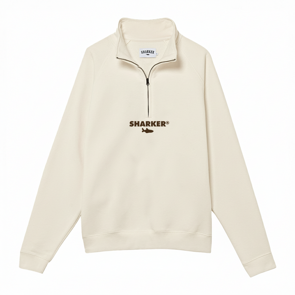 Sudadera Half zip BASIC BEIGE