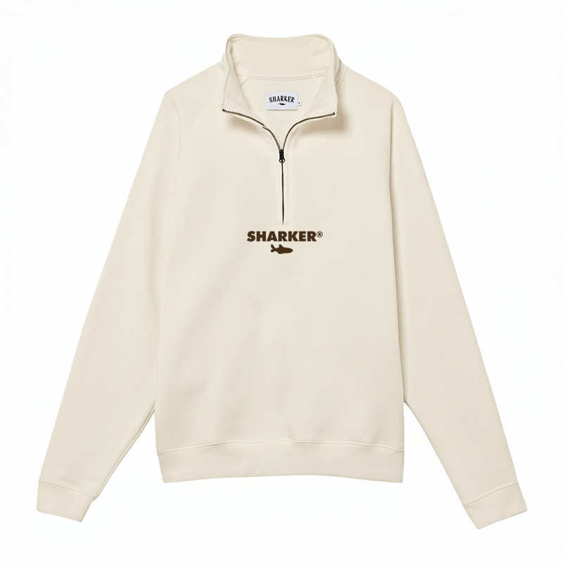 Sudadera Half zip BASIC BEIGE