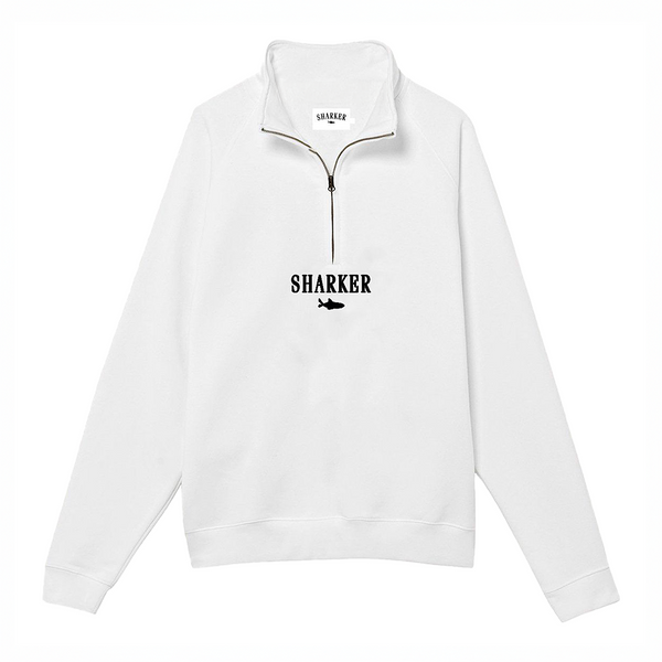 Sudadera Half zip BASIC Blanco