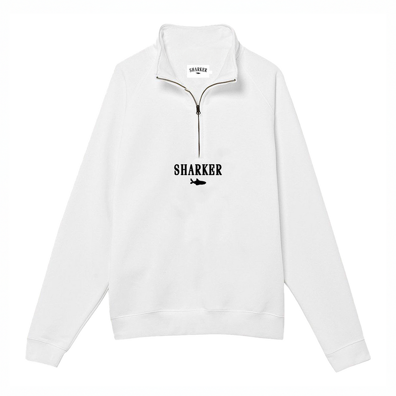 Sudadera Half zip BASIC Blanco